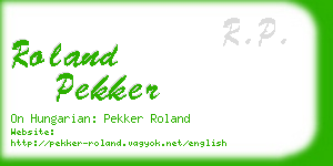 roland pekker business card